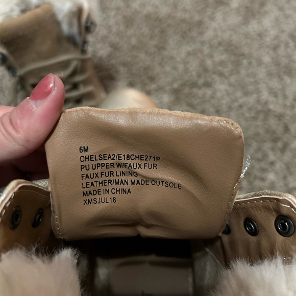 Women's Sprit brush gold lace up booties. - Picture 7 of 8